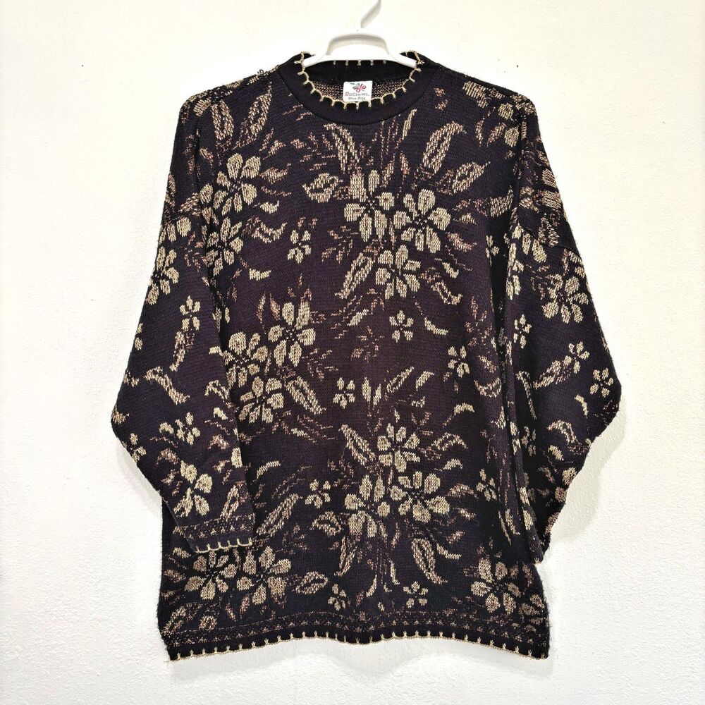 Nutcracker Vintage Womens Metallic Holiday Sweater 2XL Festive 80s Maximalist